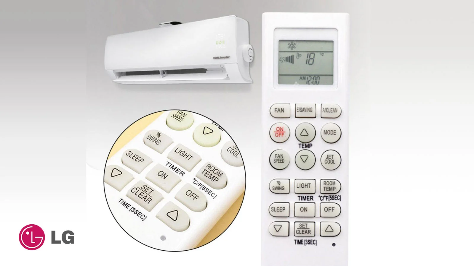 CO sign in LG air conditioner